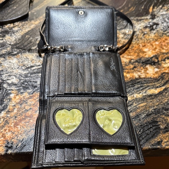 Brighton Black Leather Crossbody with Silver Heart Accent - Picture 3 of 7